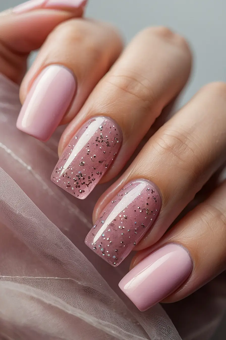HOT PINK NAILS WITH GLITTER 8