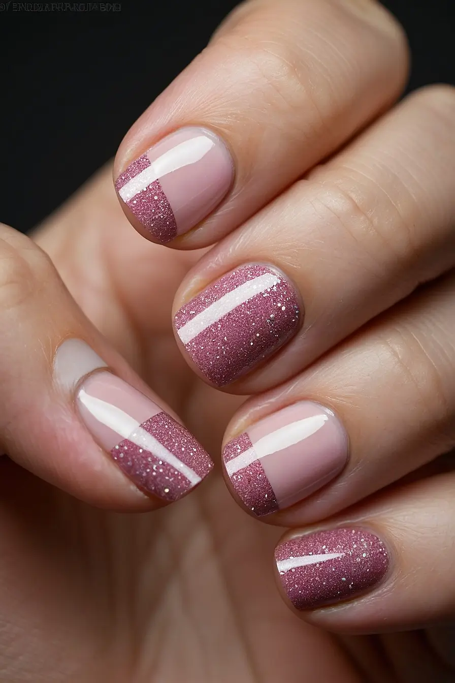 PINK FRENCH TIP NAILS SHORT 1