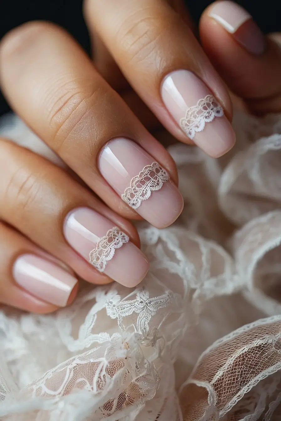 PINK FRENCH TIP NAILS SHORT 2
