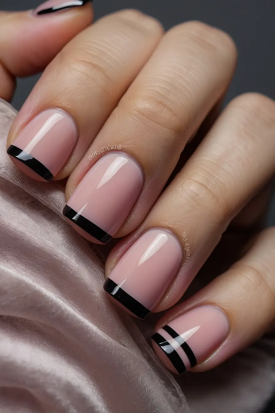 PINK FRENCH TIP NAILS SHORT 3