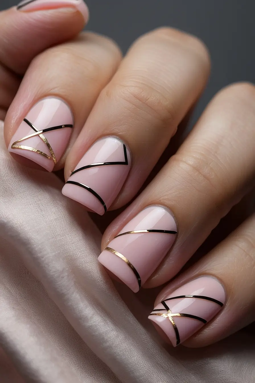 PINK FRENCH TIP NAILS SHORT 5