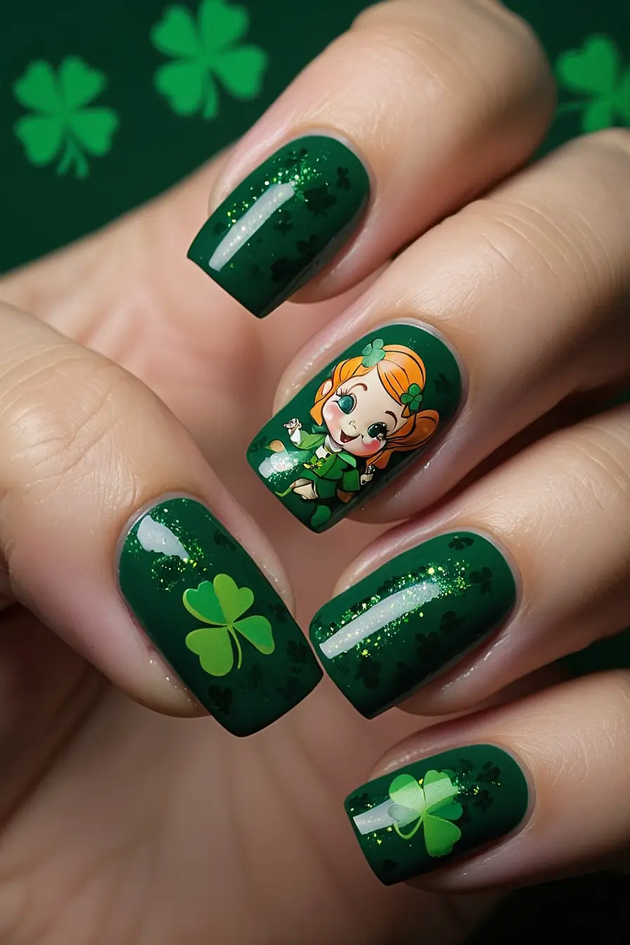 St Patricks Day Nails Acrylic 14
