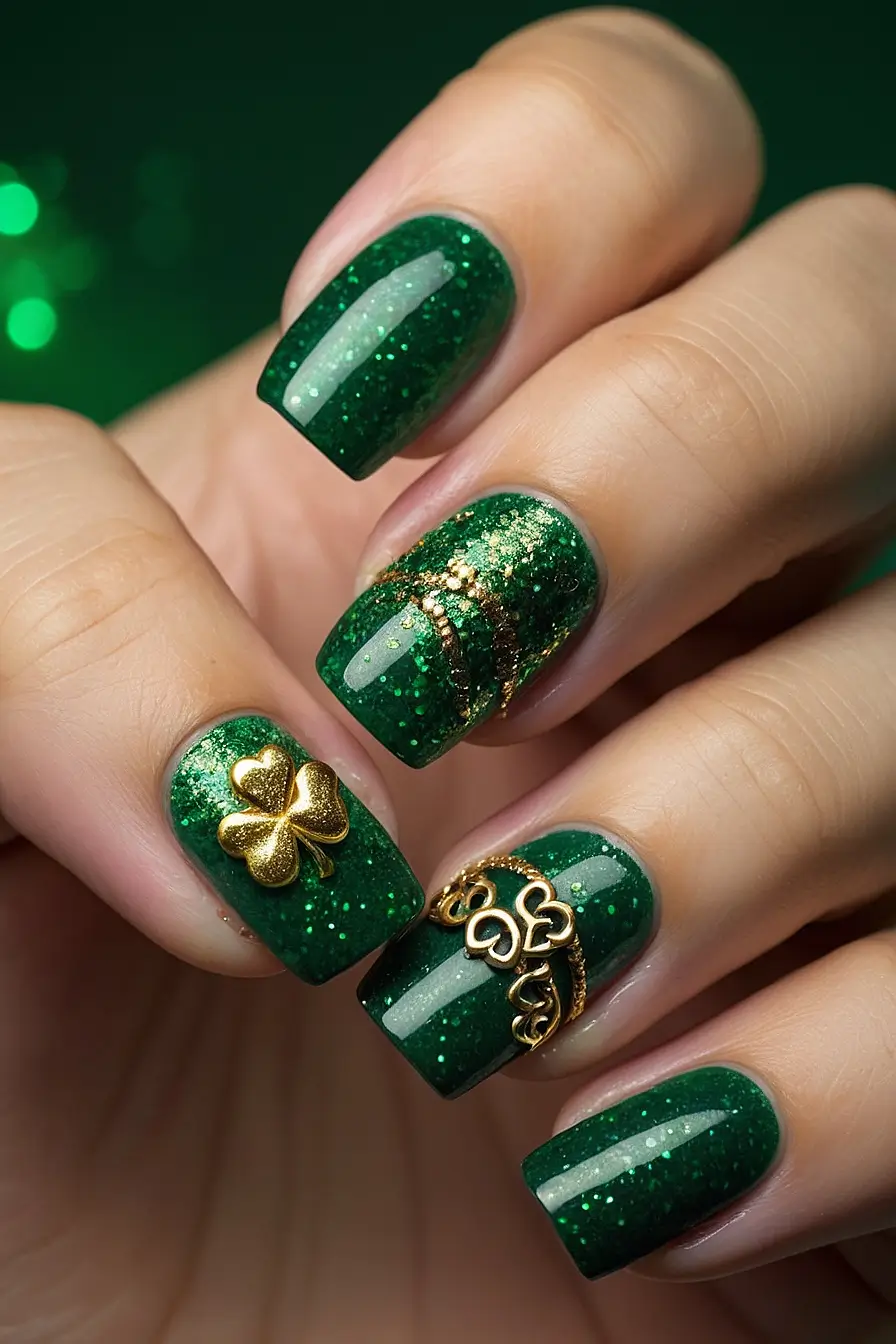 St Patricks Day Nails Acrylic 2