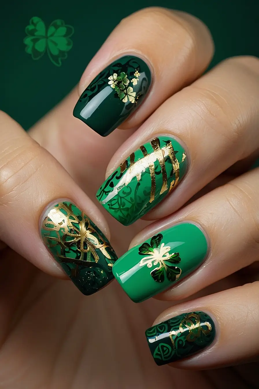 St Patricks Day Nails Design Irish 1