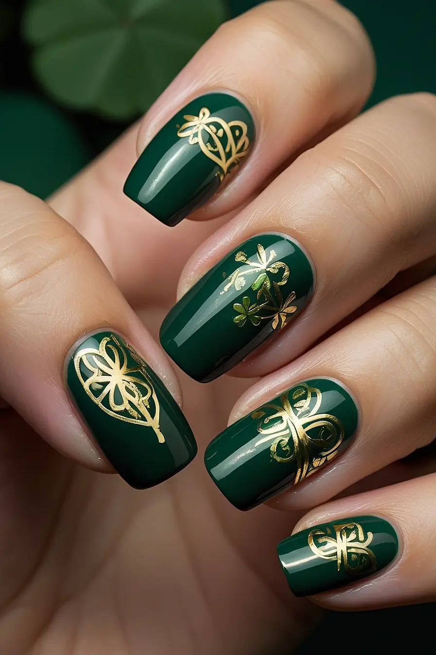 St Patricks Day Nails Gel 10 1