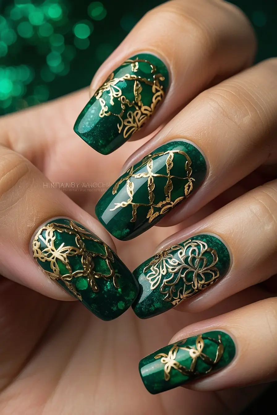 St Patricks Day Nails Gel 18