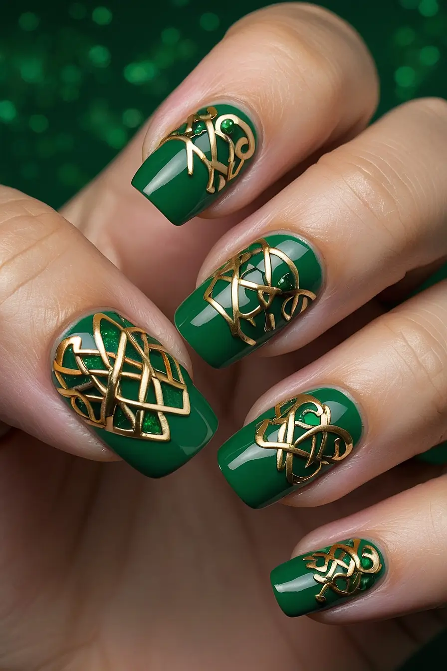 St Patricks Day Nails Gel 5 1