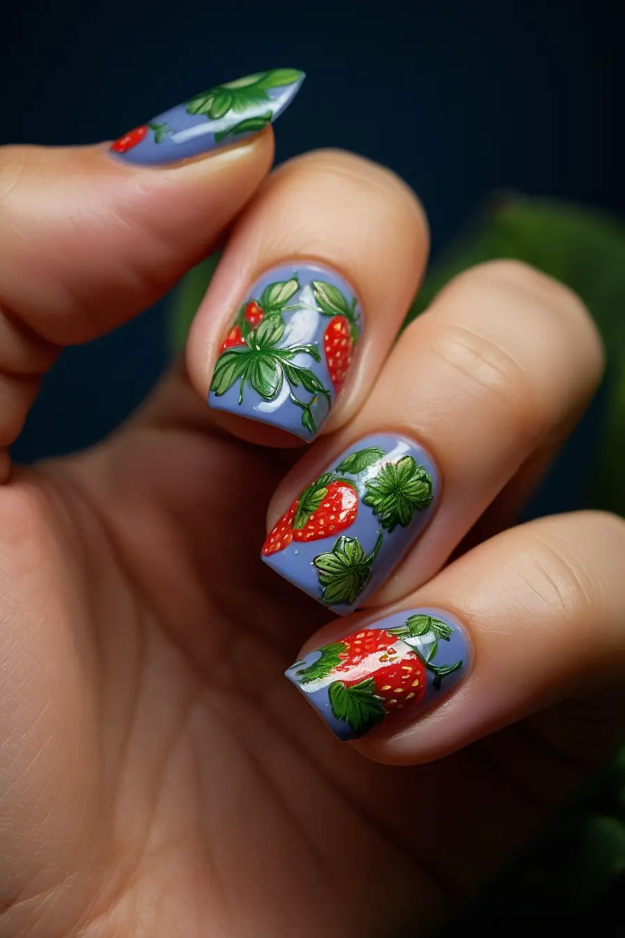 Strawberry Nail Designs