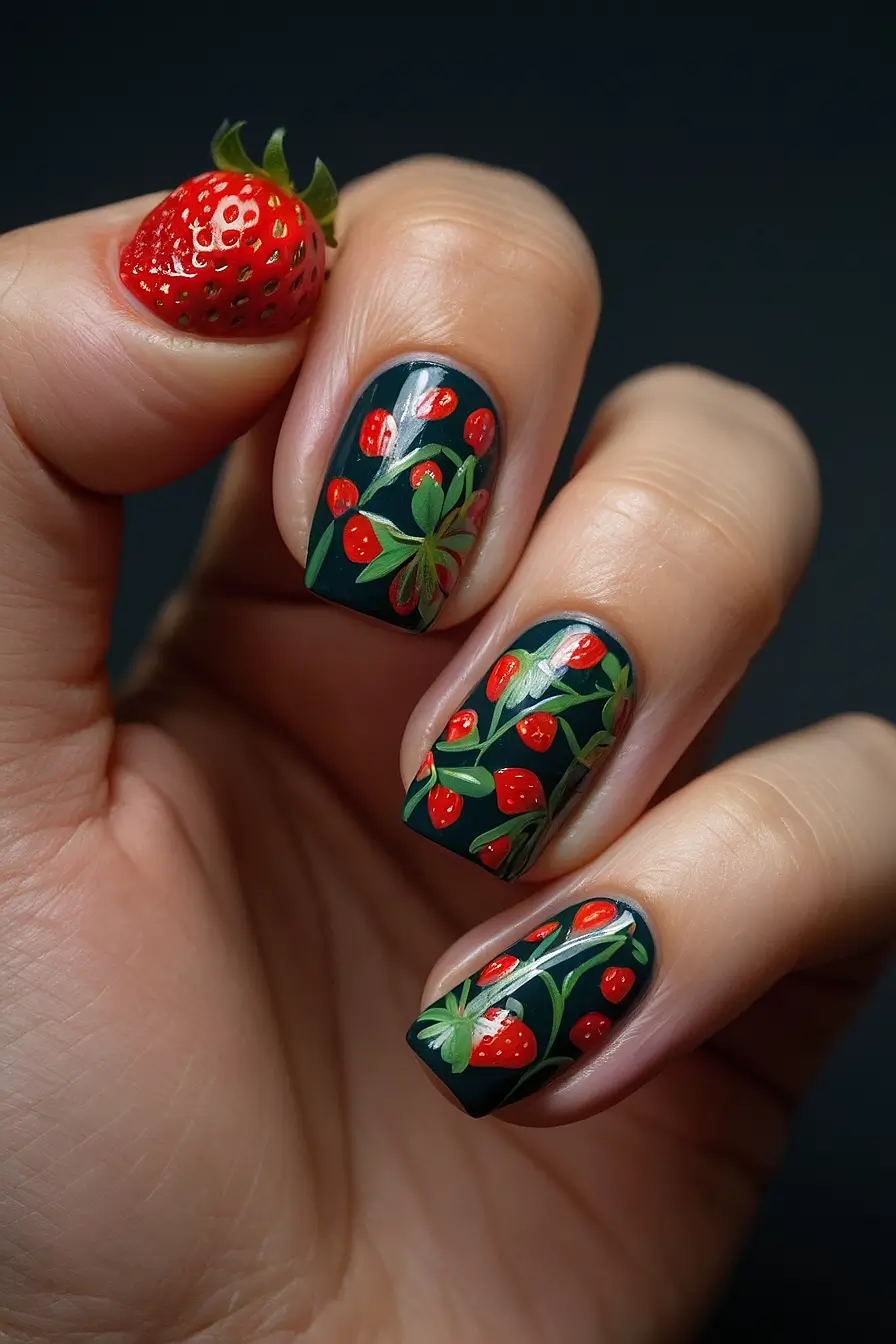 Strawberry Nail Designs