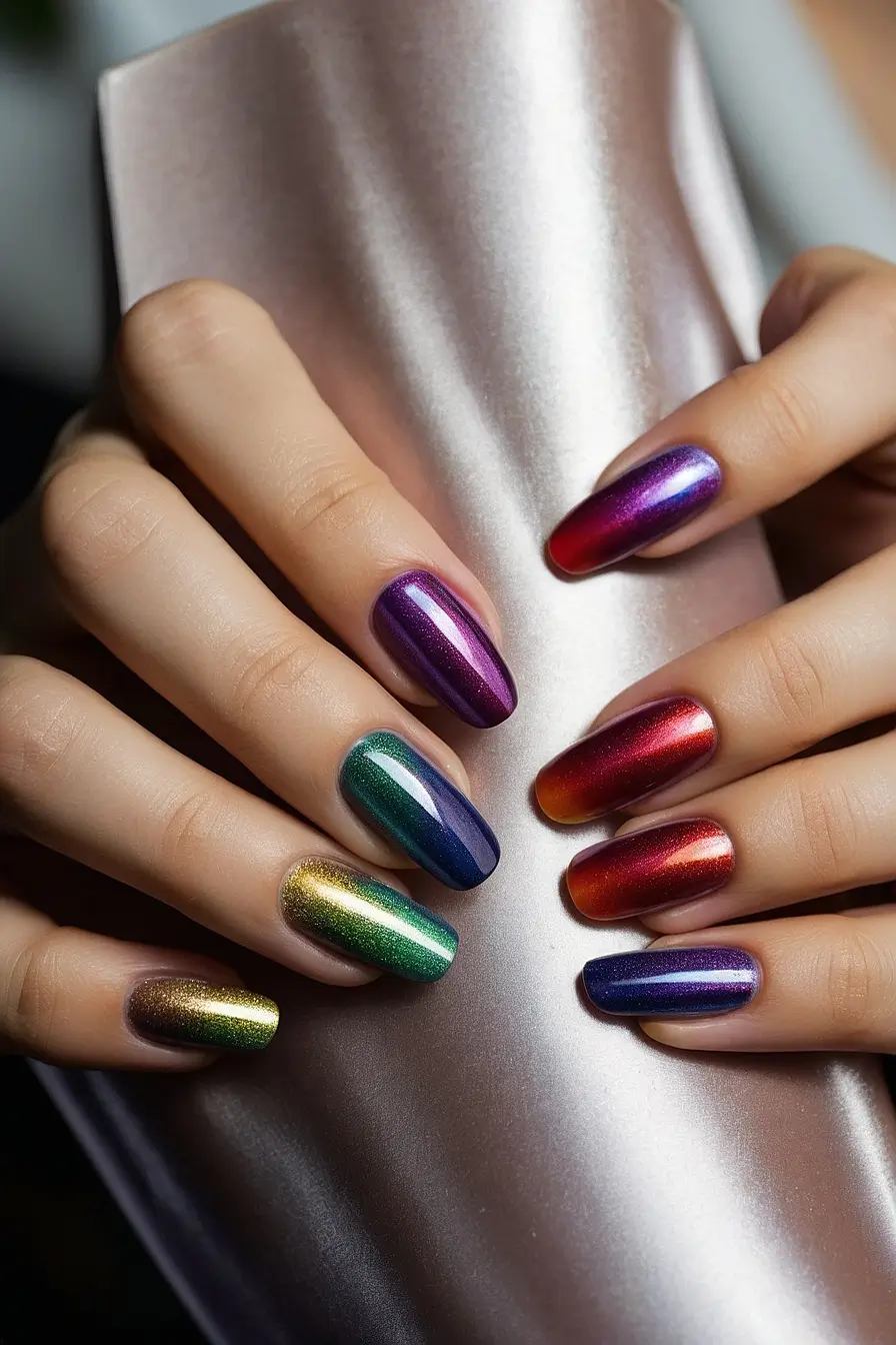 rainbow nails 1