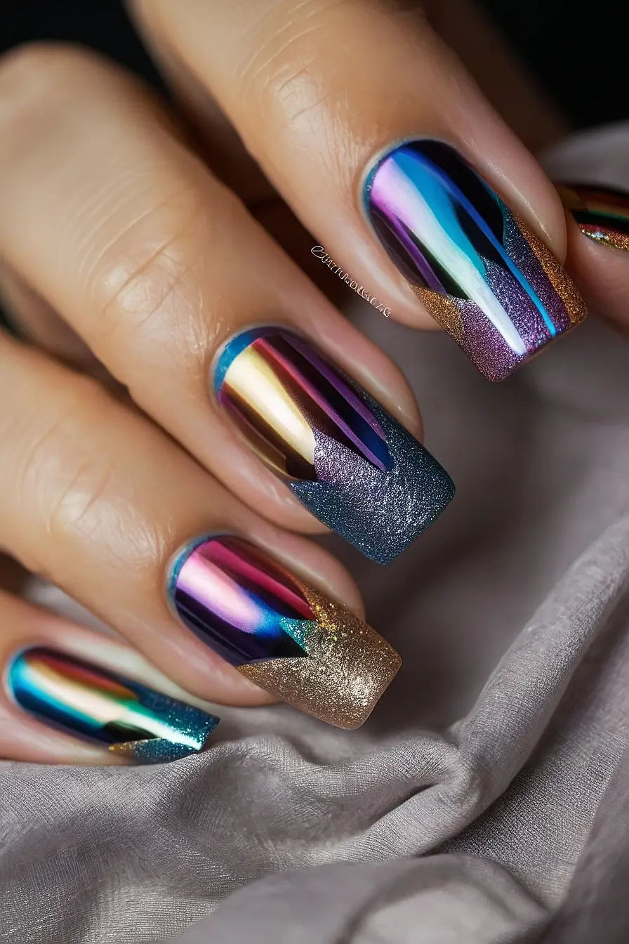 rainbow nails 3