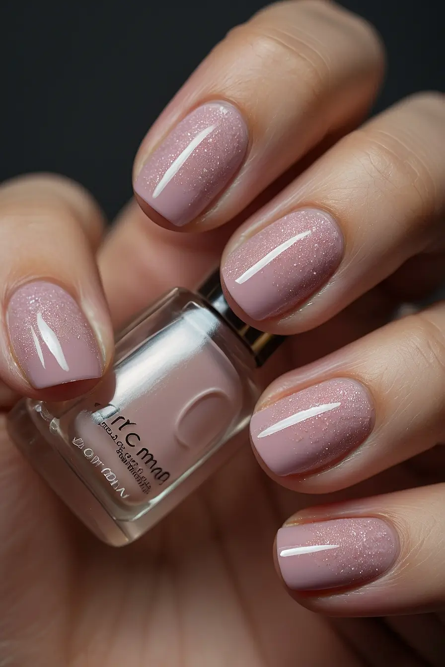 short light pink nails 1