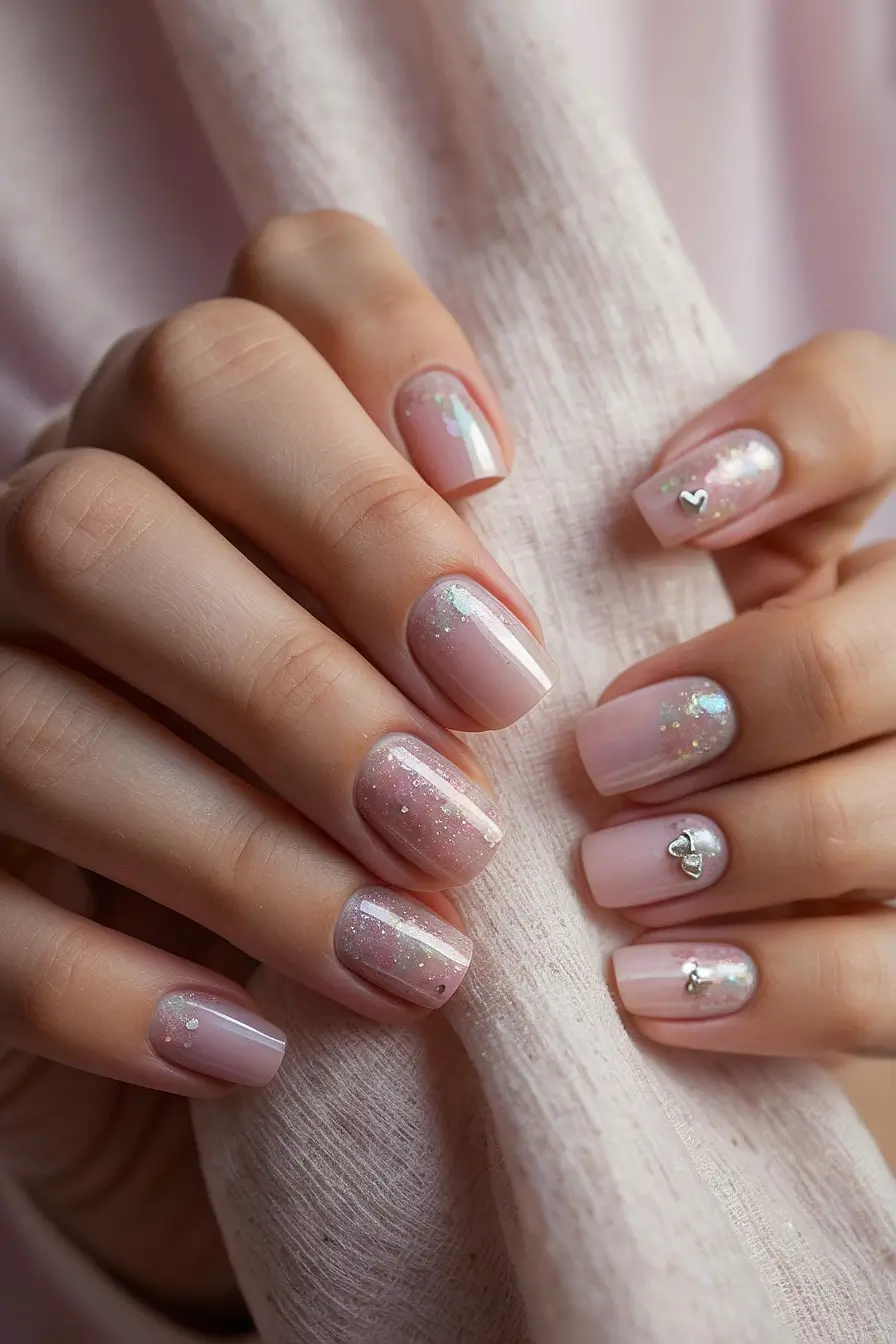 short light pink nails 3