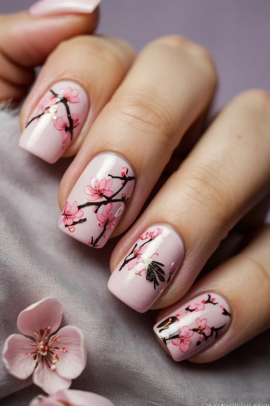 Short Light Pink Nails