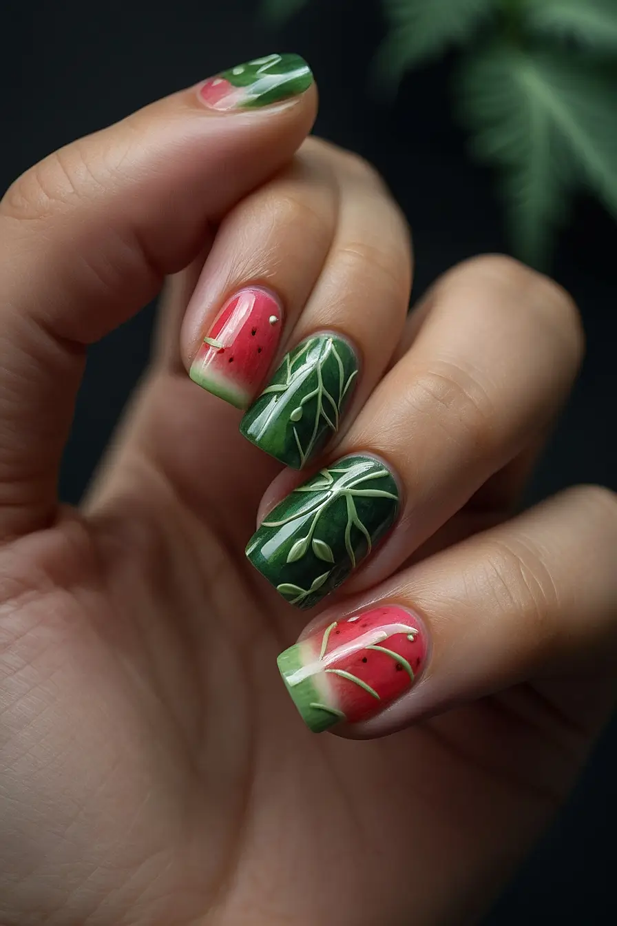 watermelon nails 7